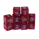 10pcs 6 Sided Dice D6 Polyhedral Dice for Dungeons and Dragons Table Games Red