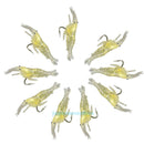 9Pcs Soft Plastic Simulation Prawn Shrimp Fishing Tackle Baits Lures Hook 4cm