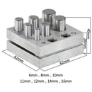 Round Disc Cutter 7 Punch Set Tool Metal Cutting Square Base Jewelry Jewele
