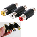 3 RCA AV Audio Video Female to Female F/F Jack Coupler Adapter 3RCA Connector