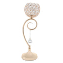 Golden Globe Pillar Crystal Bling Candle Tea Light Holder Wedding Decor 35cm