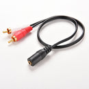 3.5mm 1/8" Stereo Female to 2 Male RCA Jack Adapter AUX Audio Y Cable SplittRKES