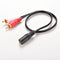 3.5mm 1/8" Stereo Female to 2 Male RCA Jack Adapter AUX Audio Y Cable SplittRKES