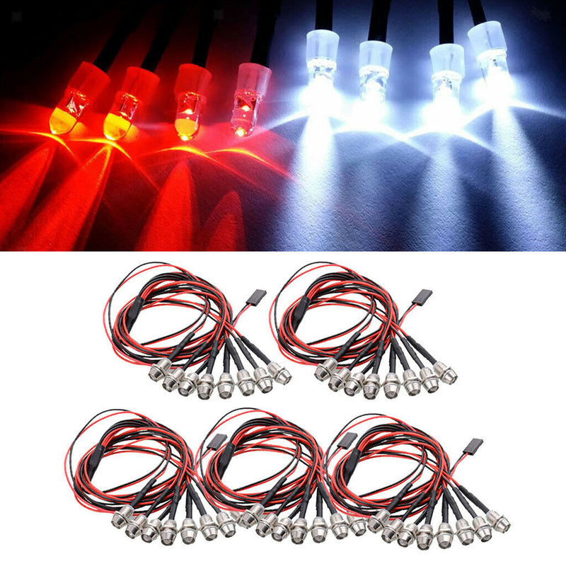 40pcs Upgrade LED Lights Headlights Taillight 8 LED For 1/12 1/16 RC Car