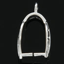 10 SP Leaf Shape Pinch Clip Bails Beads 20x10mm A4P1