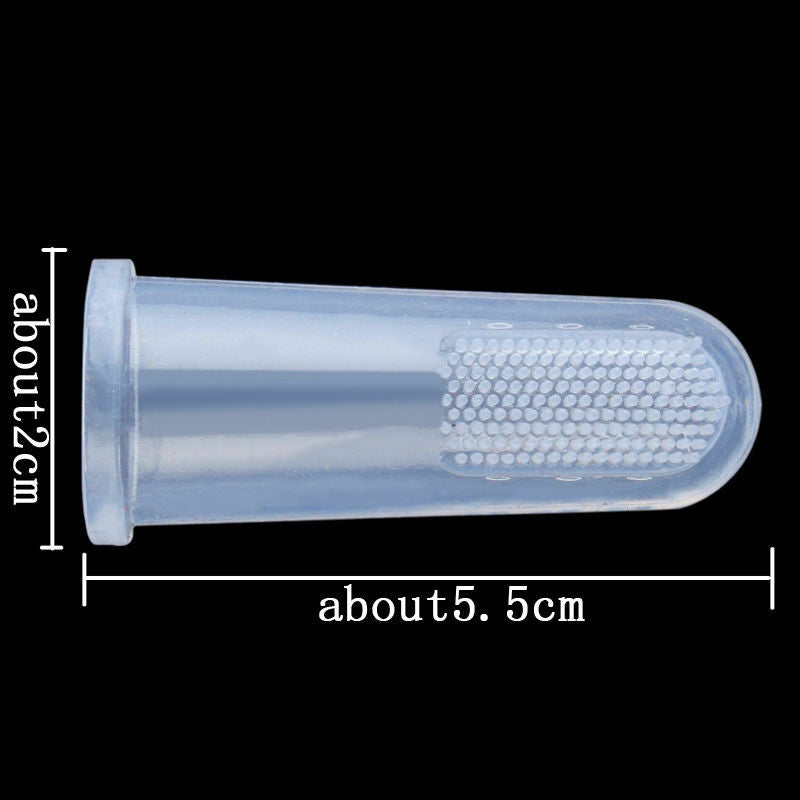 2X Pet Dog Cat Soft Finger Toothbrush Dental Care Massage Teeth Clean Brush