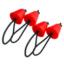 4pcs Kayak Scupper Plug Kit Canoe Fishing Boat Drain Holes Stopper w/ Cord Red