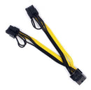 PCI-E PCIE Express 6-pin to 2x 6+2-pin (6-pin/8-pin) Y-Splitter Power Cable New