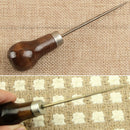 Professional Leather Wood Handle Awl Tools For Leathercraft Stitching Sewing  Z