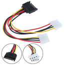 15Pin SATA Male to Double 4 Pin Molex Female IDE HDD Power HardDrive Cable  BX