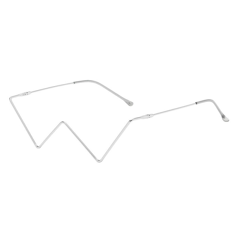 2 Pieces Women Frame Glasses W Shaped Small Half Frame without Lens