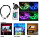DC 5V USB LED RGB Strip Light TV Back Lighting with 24-Key Remote 4 meters