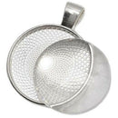 20 Set Round Bezel Pendant Trays With Glass Dome Tile Cabochon 25Mm Blanks
