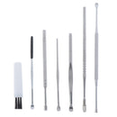 7pcs Double-ended Earpick Ear Wax Curette Remover Ear Cleaner Spoon Spiral Ea@