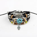 Unisex Men Women European Fashion Handmade Alloy Bead Multi Bracelet