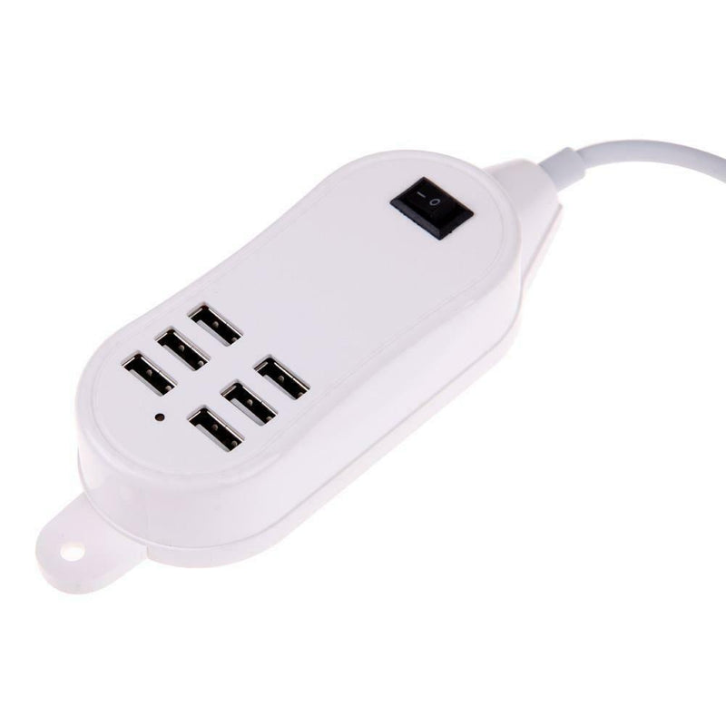 30W 1.5M Line Desktop 6 Port USB Wall Desktop Charger Power Adapter EU Plug