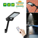 48 LED Remote Control Solar Wall Light PIR Motion Sensor Waterproof Outdoor