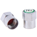 4Pcs Car Auto Chrome Tire Valve Stem Caps N2 Nitrogen Tire Insert Cove.U lcP`3C