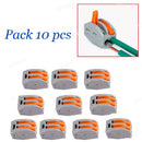 10PCS SPRING LEVER TERMINAL BLOCK ELECTRIC CABLE WIRE CONNECTOR 2 WAY OZ