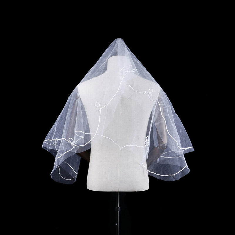 1 x Women 150cm white one layer short wedding bridal veils  JR