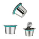 3X REUSABLE COFFEE CAPSULES STAINLESS STAINLEE REFILLABLE POD CUPS FOR NESPRESSO