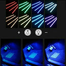 Car Foot Lamp Ambient Lights LED 7 Colors USB Wireless Remote Control Multi Mode