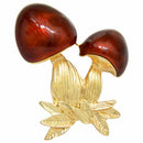 Enamel Red Cute Mushroom Brooches for Women Men's Zinc Alloy Plants Banquet