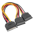 CableDecon M0309 15 Pin Male to Female Y Splitter SATA Power Supply Cable