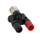 1x BNC Male Plug to Twin Banana Jack Sockets Female Coax Connector Binding Post