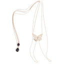 Crystal Necklace Beach Bikini  Long Body Chain Butterfly Pendant  Body Jewe BX
