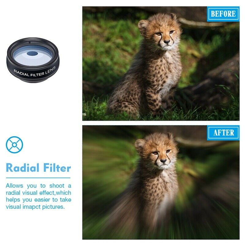 Apexel Phone Lens Kit Universal 10 In 1 Fisheye Wide Angle Macro Lens Cpl F O2Z5