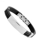 Unisex Men's Braided Silicone Stainless Steel Magnetic Clasp Bracelet Pro Dwwj