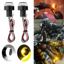 2pcs Motorcycle Handlebar End 12V LED Turn Signal Lamps Side Marker Lights
