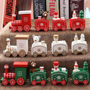 New Christmas Train Painted Wood Christmas Decoration for Home with Santa/B L2O1