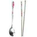 3 Set Chopsticks and Spoon Stainless Steel Set Tableware With Storage Box Gift