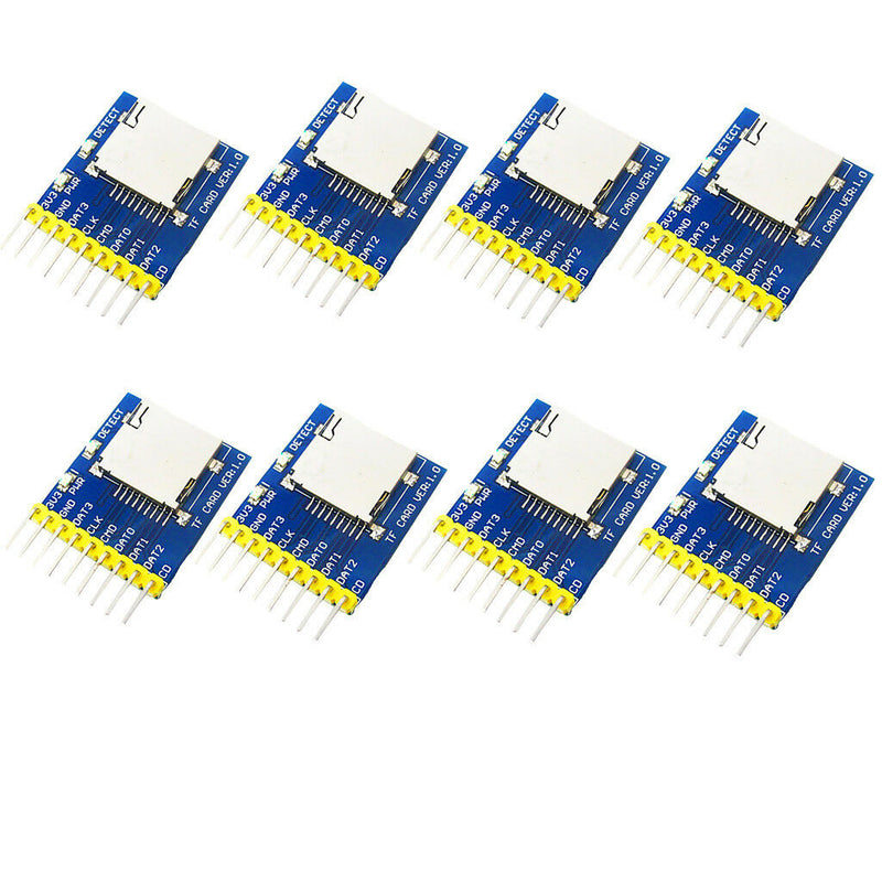 8Pcs SD Card Module Slot Socket Reader For  PIC AVR STM32 MSP430