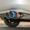 To Throat Dual Exhaust Pipe Car Tailpipe Rear Tail Chrome Trim Muffler Tip