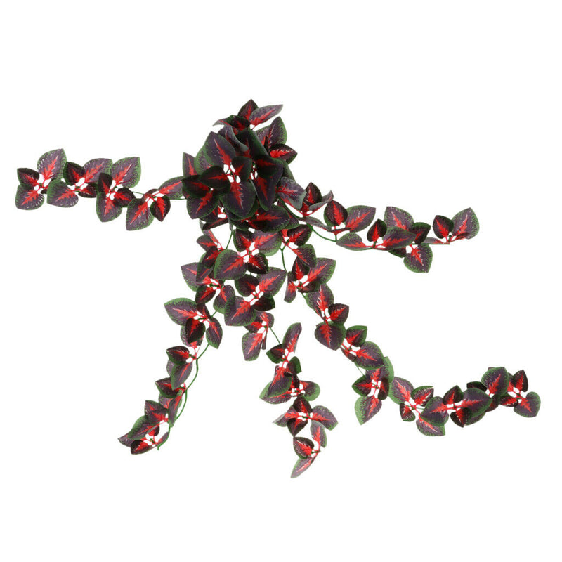 Set of 2, Habitat Non-toxic Reptile Terrarium Artificial Plastic Plants Leaves