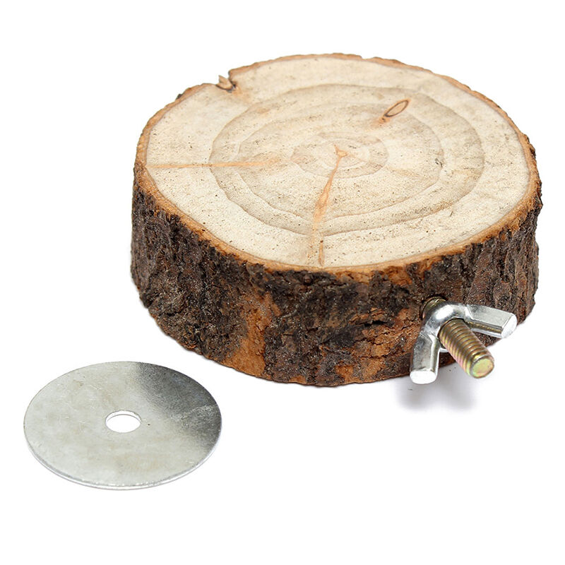 Parrot Pet Bird Round Platform Toys Wooden Hanging Stand Perch Cockatiel Fun