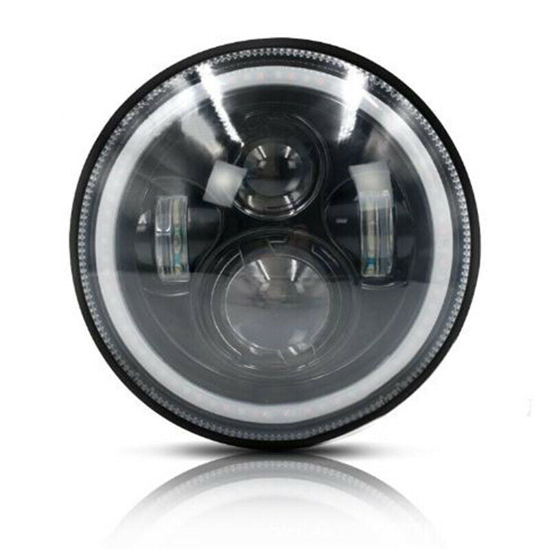 7 Inch Round LED Light Headlights Hi/Lo Beam Angle Eyes For Wrangler JK  N uW