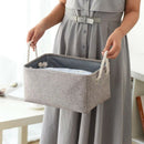 3 Pcs Grey Storage Basket Rectangular Storage Bins Baskets Linen Storage Or