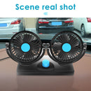 12V Dual Head Car Fan 2 Speeds 5 Blades Dashboard Electric Cooling Fan A