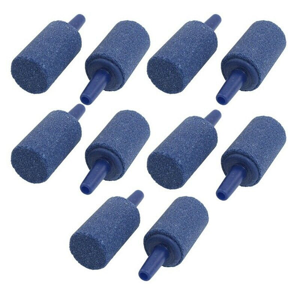 10PCS 14.5mm x 25mm Mineral Bubble Release Aquarium Air Stone Airstone Blue O2S4