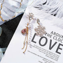 Korean Version Of The Exaggerated Asymmetrical Snowflake Earrings Long Drop R9N6