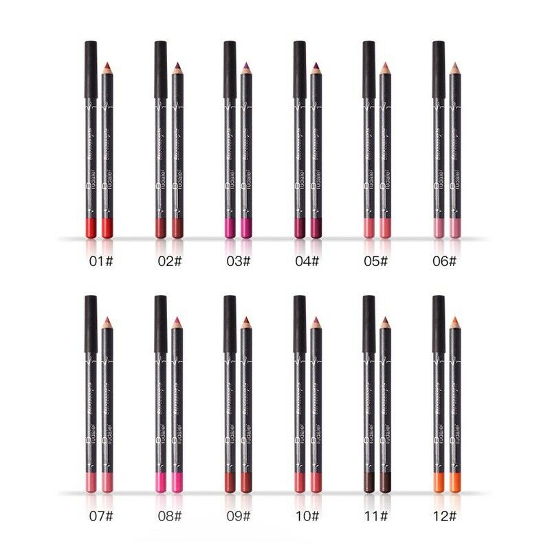pudaier 12pcs Makeup Matte Lip Pencil Cosmetic Kit Waterproof Long Lasting  X1F3