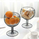 Geometric Hollowed Out Wrought Iron Cupped Fruit Basket Home Living Room Sn