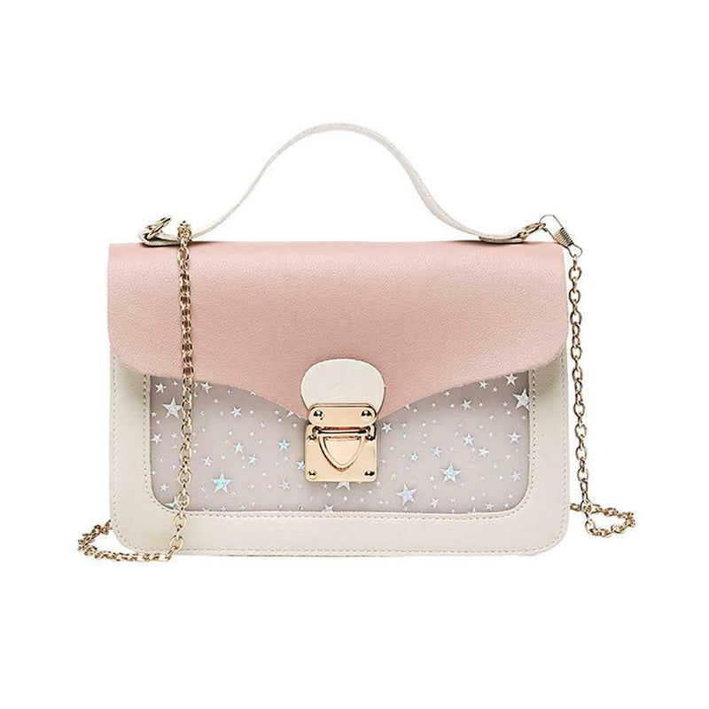 Cute Stars Pattern Shoulder Handbags Women Small Crossbody Bags (Pink)