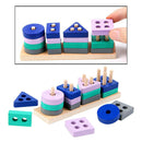 16pcs/Set Wooden Toys, Stacker Stacking Sorting Block Shapes Games Geometric