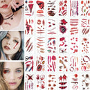 30Pcs Halloween Lifelike Bloody Wound Scary Waterproof Temporary Tattoo Stic Kw