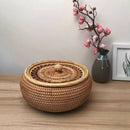Rattan Weave Food Container Storage Box Handmade Organizer Kitchen Breathab